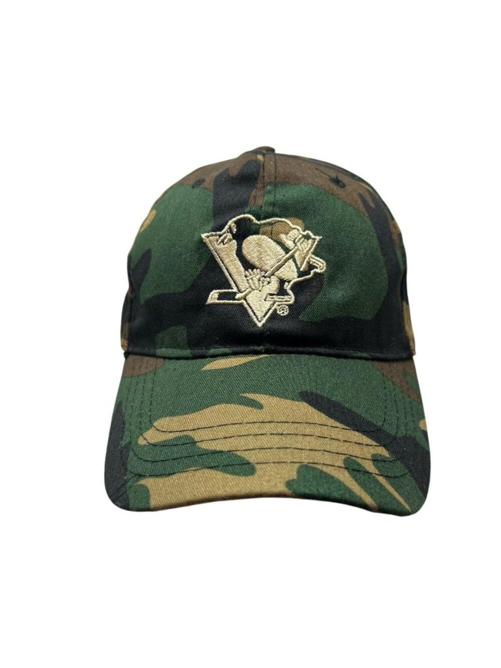 Pittsburgh Penguins NHL Camo Strapback Hat Woodland Military Dad Cap Adjustable